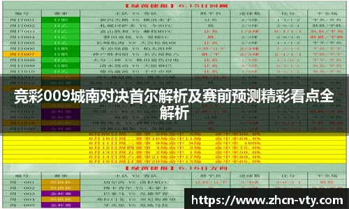 竞彩009城南对决首尔解析及赛前预测精彩看点全解析